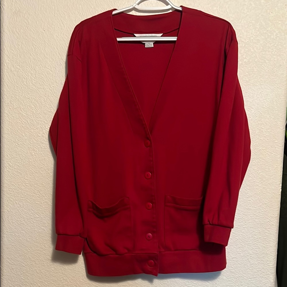 Lands' End Women's Vibrant Red Cardigan